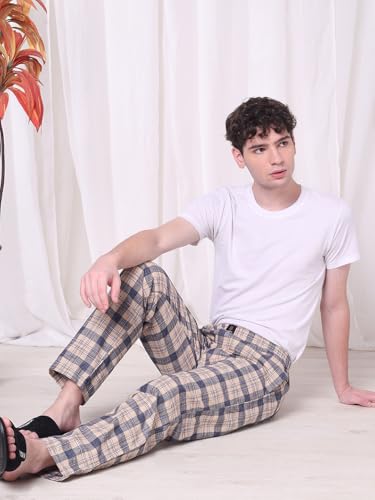 Image of Urban Scottish Men's Lounge Pants 100% Cotton Men's Lounge Night Pant Comfortable Leisure-Wear Lower with an Elastic Waist-Band and Regular Fit Track Pants, Machine Washable Stay at Home