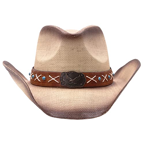 Retro Rodeo Wild Western Cowboy Hats For Men And Women - Eagle - Light Brown -3 #TOP1