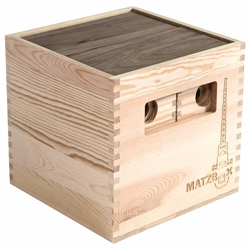 MATZBOX Montessori Kreativspielzeug aus Holzbausteinen – ausgezeichnetes Premium Spielzeug von 1 bis 7 Jahren – vielseitige Bauklötze & Boxen für freies, langanhaltendes Spielen, nachhaltiges Geschenk