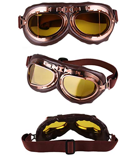 Image of Peicees Vintage Helmet Goggles Motorcycle Goggles Bike Motorcross Pilot Goggle