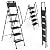 LUISLADDERS 5 Step Ladder with Handrails, Folding Step Stool with Widened Anti-Slip Pedal, 400lbs Lightweight Step Ladder 5 Step Folding, Multi-use for Home Kitchen Pantry Office, Black
