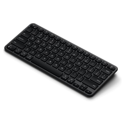 SATECHI Slim EX1 ワイヤレスキーボード 薄型 Mac/Windows/Android対応 4-in-1マルチデバイス対応（Bluetooth×3＋2.4GHz）OS自動切替 USB-C充電式 スペースブラック