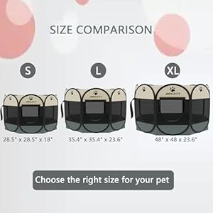 Pet Playpen, Foldable Dog Playpens, Portable Exercise Kennel Tent for Puppies/Dogs/Cats/Rabbits, Dog Play Tent with Removable Mesh Shade Cover for Travel Indoor Outdoor Using(Small) Pet Playpen Foldable Dog Playpens Portable Exercise Kennel Tent for PuppiesDogsCatsRabbits Dog Play Tent with Removable Mesh Shade Cover for Travel Indoor Outdoor UsingSmall