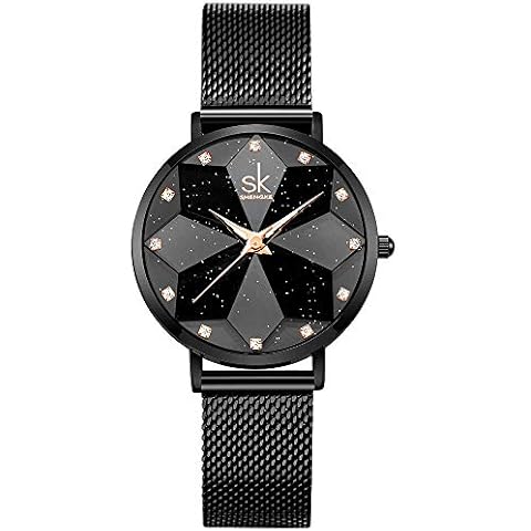 Montre SHENGKE en Maille Noire Cover