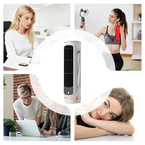 Ventilateur tour rechargeable USB compact à 3 vitesses réglables pour intérieur - 6