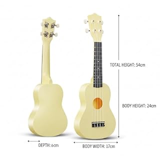 Soprano Ukulele for Beginner 21 Inch Matte Ukulele Beginner Kit with Bag (Yellow) - Les Beatles, Paul McCartney, John Lennon, RIngo Starr, George Harrison Soprano Ukulele for Beginner 21 Inch Matte Ukulele Beginner Kit with Bag (Yellow) – Image 3