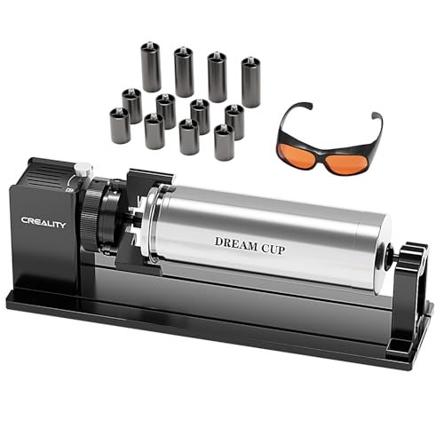 Creality Rotary Roller Kit with Risers for Falcon A1 Laser Engraver, Engraving Accessories for Engraving Cylindrical Objects, Wine Glass, Baseball Bat, Ring