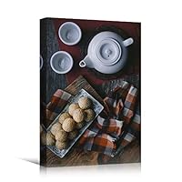 Canvas Wall Art Breakfast Platter Coffee Drinks Kitchen Multicolor Photography Rustic Urban - 12x18 inches