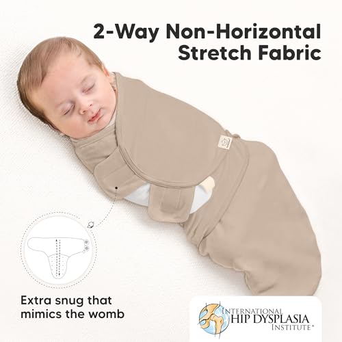 Image of 3-Pack Organic Baby Swaddle Sleep Sacks - Swaddles for Newborns, Infant 0-3 Months, Baby Girls, Boys, Soft & Snug Newborn Sleep Sack, Nursery Swaddling Blankets (Ecru, OS)