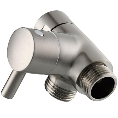 Alanmoship Adaptador en T de 3 vías para cabezal de ducha, válvula desviadora G1/2, conector de latón con salidas de agua dobles para instalación de cabezal de ducha de mano y fijo en el baño