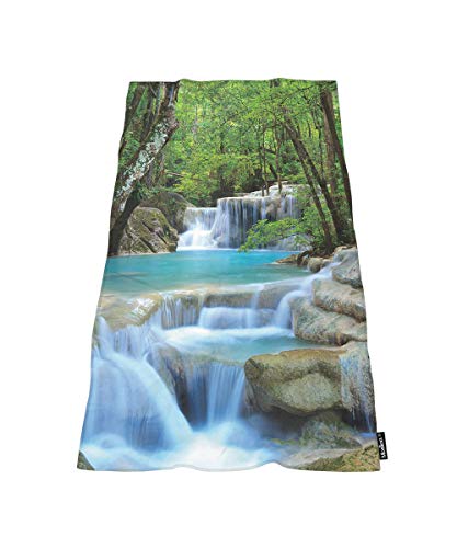 Moslion Comfy Bath Towels 3D Digital Print Forest Waterfall Stream Soft Bathing/Beach/Camping Towel for Women Men Girls Boys Large Size 64x32 Inches