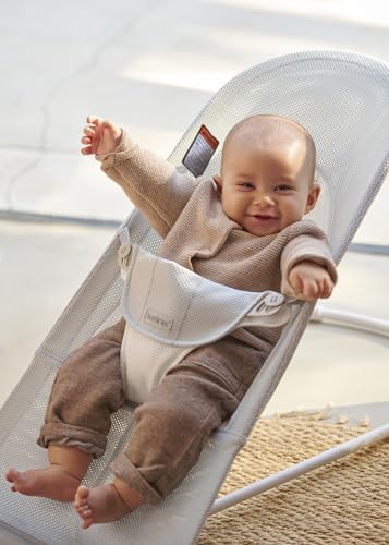 Image of BabyBjorn Bouncer Balance Soft, Mesh, Silver /White 2-in-1 Adjustable Baby Bouncer Seat and Toddler Chair, Newborn to Toddler (8-29 lbs), 4 Positions, Lightweight & Portable