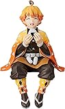 Zenitsu Figure Anime Devil Slayer Eating Rice Balls Sitting Pose Character Action Figure Ghost Slayer Desk Decor Collection Toy