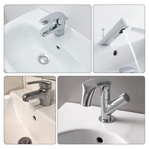 4 Stück Waschbecken Überlauf Abdeckung,für Waschbecken Loch mit ø 22-24mm Öffnung,Überlauf Stöpsel,Runde Abdeckung für Küche Badezimmer Zubehör (Silber)