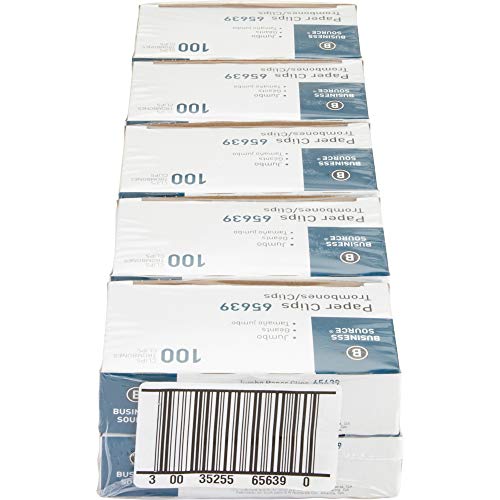 Business Source Paper Clips, Jumbo, .041 Wire Gauge, 1000/ Pack, 41 Mile (65639) - Image 5