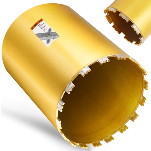 10 Inch Wet Core Drill Bit, 10" Diameter x 14" Depth, 1-1/4"-7 Thread Diamond Core Bits for Concrete with Rebar, Masonry, Brick Block,Cement, Stucco, Stone (254mm)
