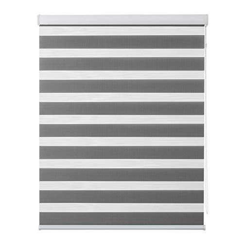 Haipeng Dual Layer Zebra Roller Shade And Blind For Window Door Office Bedroom Bathroom And Living Room, Light Filtering Day And Night, Easy To Install, Dark Gray (Color : A, Size : 105X150Cm) #TOP17