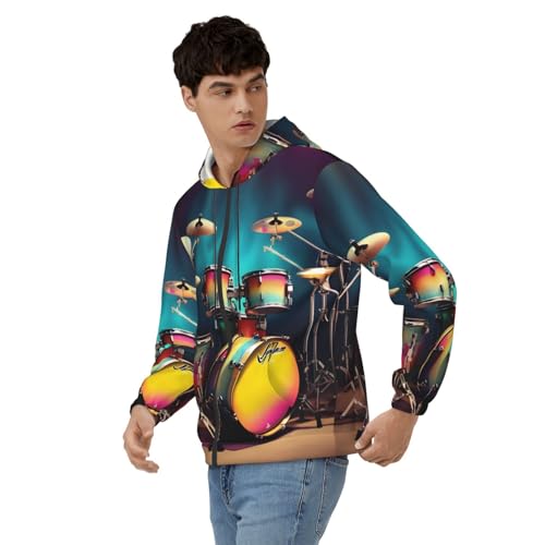 Sweat à capuche imprimé au design cool pour homme, un pull doux toutes saisons