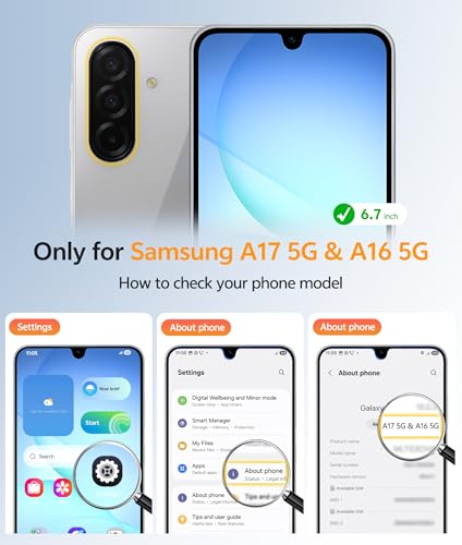 Image of FNTCASE for Galaxy A17 /A16 5G Phone Case: for Samsung A17 Cases with [Screen Protector] Matte Translucent Military Grade Protection for Samsung A 17 & A 16 4G Cover - Black Matte