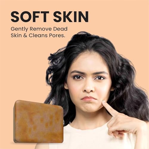 Image of Ghar Magic Soap Tan Removal Sandalwood & Saffron Magic Soaps For Bath | Paraben Free | Chandan & Kesar Bath Soaps | Handmade Soap For Glowing | Skin Brightening For Men & Women (4)