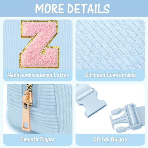 Image of Gitus Birthday Gifts for 10 11 12 13 14 15 16 Year Old Girls Personalized Gifts for Women Initial Fanny Pack Crossbody Bag Belt Bag Cute Preppy Stuff for Teen Girls Teenage Girl Gifts (Icing Blue-Z)