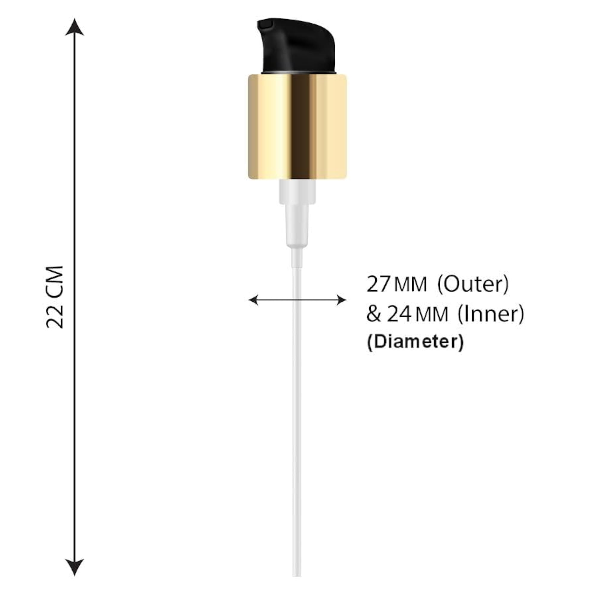 Gold Pump Dispenser with Spring & Lock, 100ml