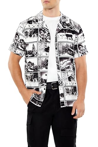 Chemise graphique paysage d'hiver homme vêtement imprimé tendance