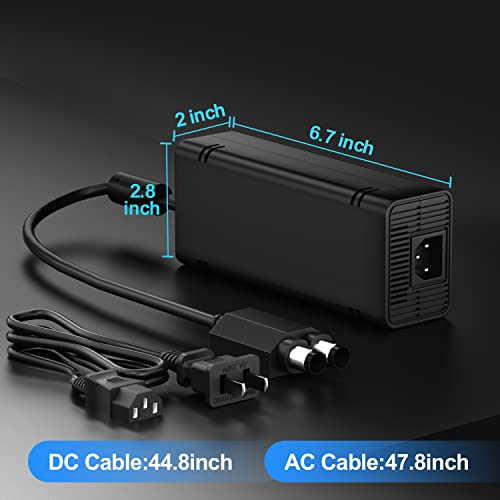 Puning Fuente de alimentación de repuesto para Xbox 360 Slim, adaptador de CA [edición silenciosa avanzada] con ventilador de refrigeración compatible con consola Xbox 360 Slim - imagen 6