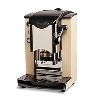 FABER COFFEE MACHINES | Modello Slot Inox | Macchina caffe a cialde ese 44mm | Pressacialda in ottone regolabile (AVORIO | NERO)