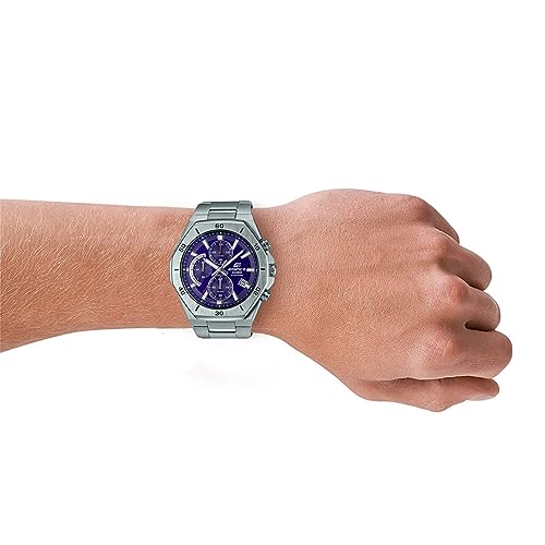 Casio Edifice EFB-680D-2BVUDF Blue Analog Dial Silver Stainless Steel Band Men's Watch Chronograph Sapphire Glass EX551 - Image 5