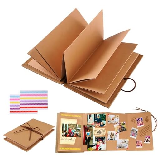 Album de Fotos Plegable Acordeon, 18 X 11.5 cm Libro de Fotos Pequeño, Estilo Acordeón DIY Fotográfico Album, Kraft Plegable Libro para Manualidades para Cumpleaños, Boda, Regalo de Graduación