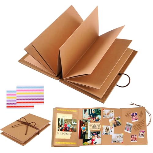 Fotoalbum zum Selbstgestalten, 18 x 11,5 cm Fotoalbum Klein DIY leporello...