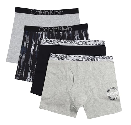 Calvin Klein Boy's Boxer Brief Underwear 4 Pack,Black Dye,Large - Main Image