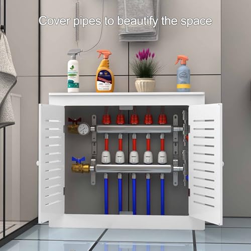 Armoire de sol de salle de bain et cache radiateur blanc - 2
