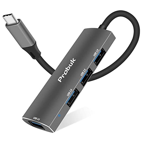 Hub USB C, Probuk 4 Ports Adaptateur Type C avec 1 USB 3.0 5Gbps et 3 USB 2.0, Portable Splitter USB C pour Clé USB, Souris, Clavier, MacBook, PC, Tablette et Autres appareils de Type C ect.