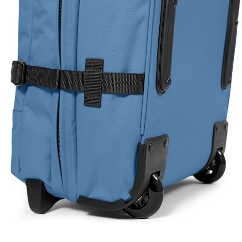 Image of EASTPAK Tranverz L - 121L Large Soft Sided Checked Luggage, Dual Compartments, TSA Lock, Compression Straps & Smooth Inline Wheels, Aviator Blue