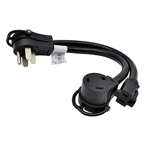 Parkworld 885200 Splitter, RV 50A to 30A & 15A V Adapter Cord 14-50P Male to TT-30R & 5-15R Female Cover