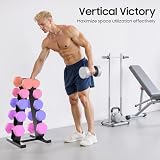 5-stopniowy stojak na hantle do 100 kg, stojak na hantle do wszystkich hantli, zajmuje mało miejsca, metalowy uchwyt do hantli do domu, studia fitness