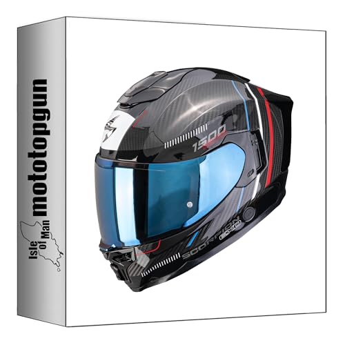 Scorpion Casco Integral para Moto exo-1500 Carbon Air zity Negro Rojo Azul Tamano s mototopgun 115-518-323-03