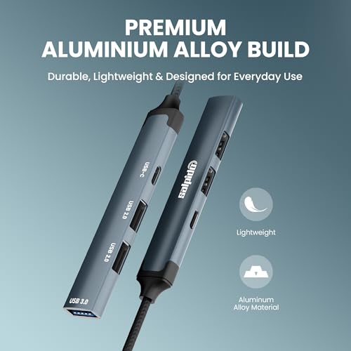 Image of SAL-DS-44C 4-in-1 USB Hub Adapter with USB 3.0x1, USB 2.0x2, USB-C 2.0x1, 5Gbps High-Speed Transfer, Aluminium Alloy Body, Lightweight Plug & Play Design for PC, Laptop, Smartphone, Tablet
