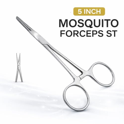 Image of 5 Inch Mosquito Forceps Straight Stainless Steel | Hemostatic Clamp for Surgery, Dental & Medical Use | Reusable Autoclavable Instrument