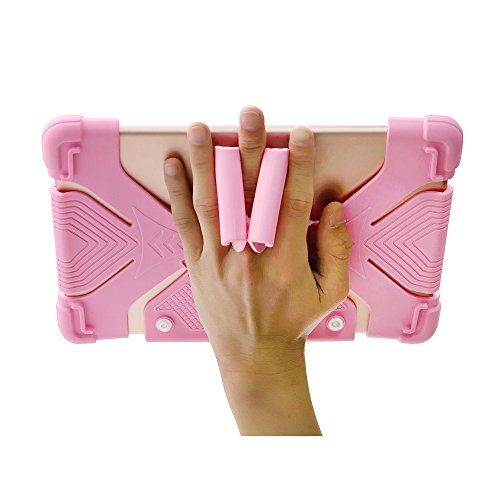 Capa Universal protetora para tablets 9-12 polegadas, Silicone, antichoque, base de apoio, Rosa, UN9