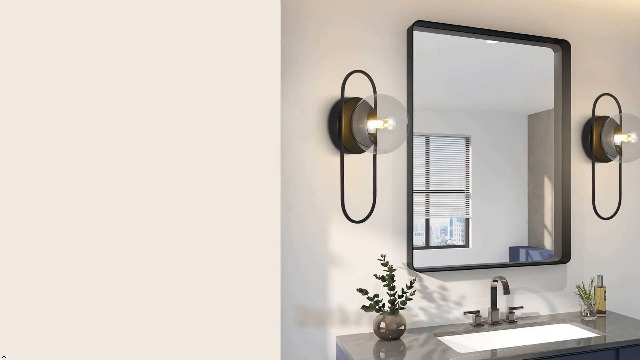 Image of Mid Century Modern Black Wall Sconce Bubble Glass Globe Wall Sconces Lighting Small Vintage Bathroom Vanity Light Fixtures for Bedroom Hallway