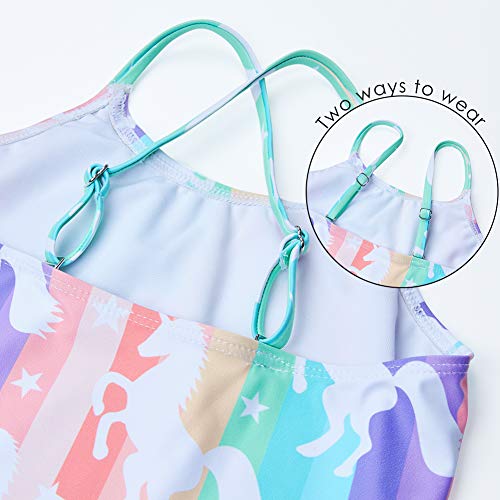BFUSTYLE 3-4T Blue Purple Lavender Pink Mermaid Hawaiian Surfing One-Pieces Swimwear Bikini Beach Wear Gift for Toddler Girls Students Scholar