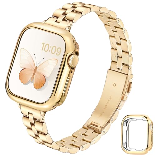 Bracelet Apple Watch en acier inoxydable durable avec étui de finition supérieure