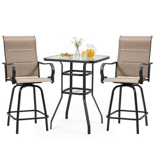HOMREST Outdoor Swivel Bar Stools