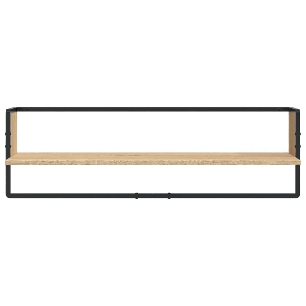 vidaXL Ensemble d'Étagères Murales avec Barres 6 pcs, Étagères Flottantes avec Rangement, Étagères de Présentation Suspendues, Moderne, Chêne Sonoma