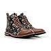 Polar Fox Brooke MPX806061A Floral Synthetic and Leather Lace-up Fashion Chukka Boots with Zipper Closure, Orchid Brown, 12