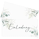 Einzigartiges Design: Die Karten zur Einladung sind mit Eukalyptusmuster; Eukalyptus ist ein Baum, der Widerstandsfähigkeit und Wachstum symbolisiert, und sein Muster verleiht Ihren Einladungen eine natürliche und elegante Atmosphäre