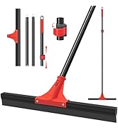 DALIPER Floor Squeegee with 18” Silicone Rubber Scraper Head and 58” Long Adjustable Handle, Heav...